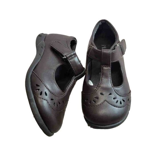 Children's Place brown Mary jane dress shoes 8 - Picture 1 of 5
